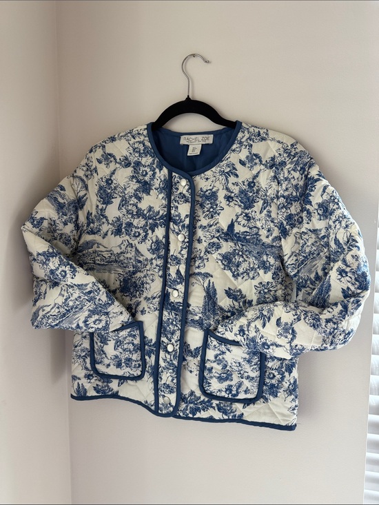 Rachel Zoe Jackets & Blazers - Rachel Zoe Blue and White Quilted Toile Jacket
